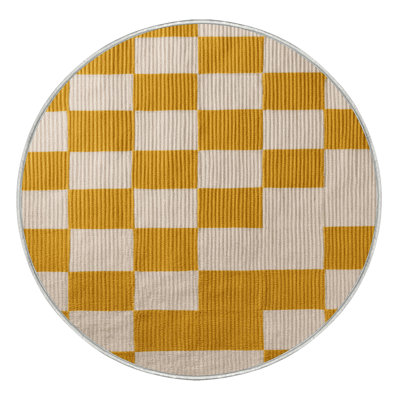 Machine Washable Botanical Brown Area Rug