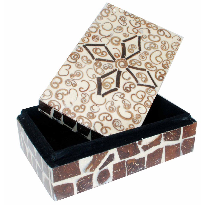 Wilamette Lacquer Decorative Box, 2.3" H x 3.8" W x 6" D