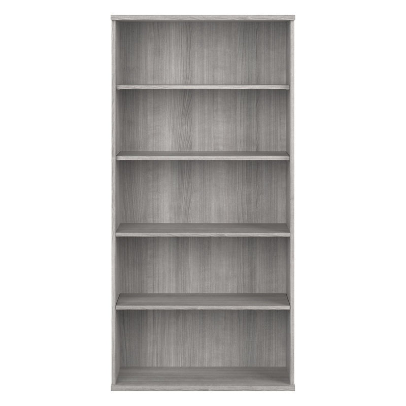 Bush Business Furniture Hybrid Tall 5 Shelf Bookcase, Platinum Gray