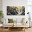 Montagne, cascade de montagne, feuille d'or, art mural-497285593