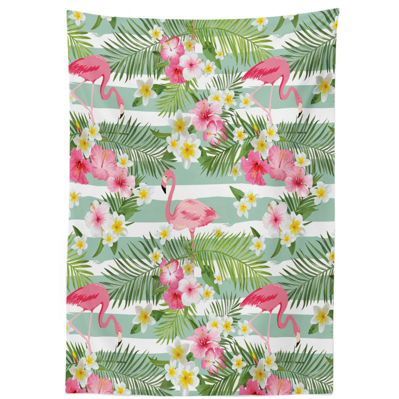 Flamingo Dining Room Kitchen Tablecloth, 70" L x 52" W