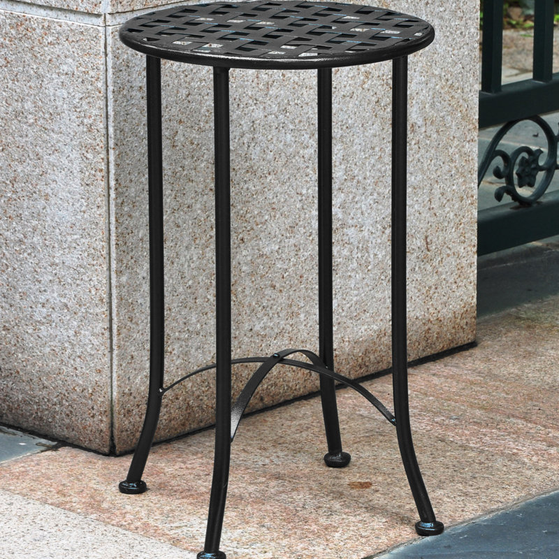 Table d'appoint en métal Arvind, Noir antique