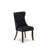 5 Piece Dining Room Set for 4 Contains a 48" Round Table with Pedestal and 4 Black Polyester Fabric Parson Chairs, Sand Blasted Black-1199875834