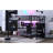 Queen Size Metal Loft Bed With And Led For Convenient Comfortable Bedroom Black Size, Wardrobe, Adjustable Shelf Storage Expansion-2011901778