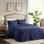 Couvre-lit plissé 3 pièces bleu marine-122461211-122461215