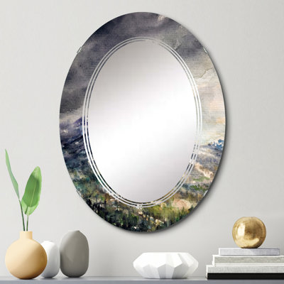 Miroir de salle de bain ovale mural