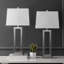 Ensemble de 2 lampes de table en métal de grande taille avec ports USB de type C et prise intégrée pour salon-32954423
