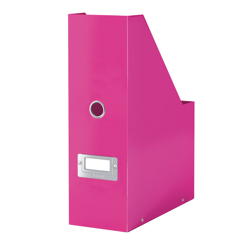Cardboard Free Standing Magazine Rack, Pink