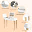 Vanity Mirror With Lights and Solid Wood Legs and Flip-Up High Definition Mirror