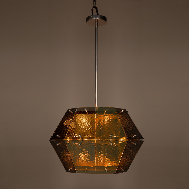 Obsidian Chandelier, 5 Lights, 14" H x 20" W x 20" D, Chrome
