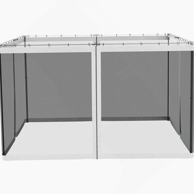 Outsunny 13' X 13' Replacement Mesh Sidewall Netting For Patio Gazebos And Canopy Tents With Zippers (Sidewall Only)
