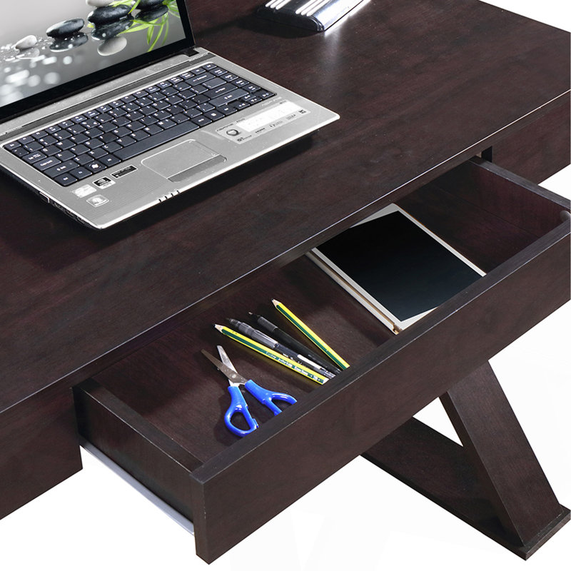 Bureau d'écriture tendance avec tiroir, espresso