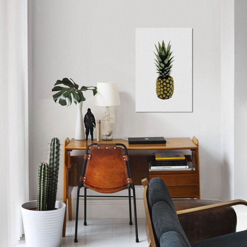 Ananas I - Impression sur toile, H 18 po x l 12 po x P 1,5 po, Pas de tapis, Toile tendue