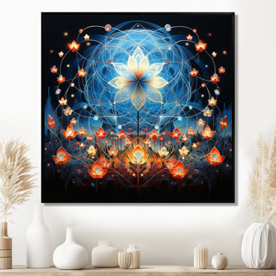 Abstrait fleur mystique galactique de la vie - impression d'art floral moderne