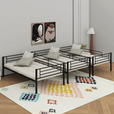 Twin Size Metal Triple Bunk Bed Can Be Disassembled Into Three Beds