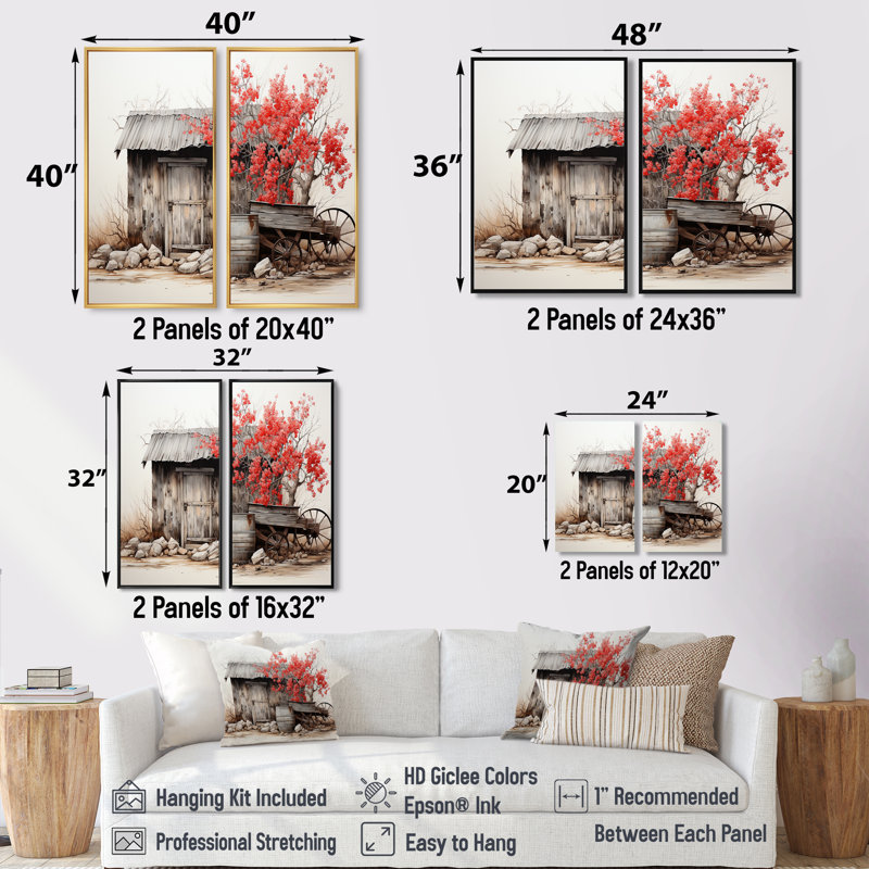 Manley - impressions sur toile corail traditionnelles, 32" H x 32" W, Impression encadrée flottante, White