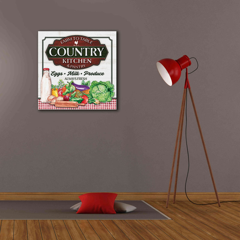 'Country Kitchen' by Mollie B., Giclee Canvas Wall Art, 26" H x 26" W x 1.5" D