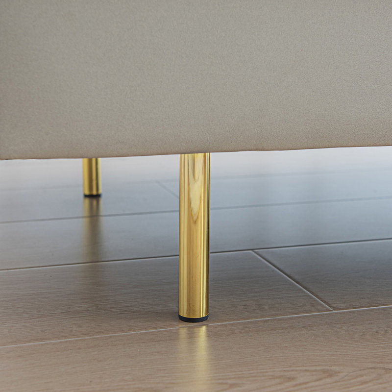 Canapé modulaire en cuir 3 pièces Bellflower, Cuir technique beige