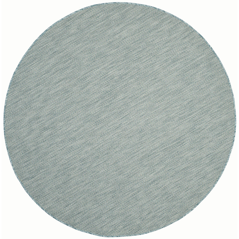 Sayeda Performance Solid Color Indoor/Outdoor Area Rug, Round 10'