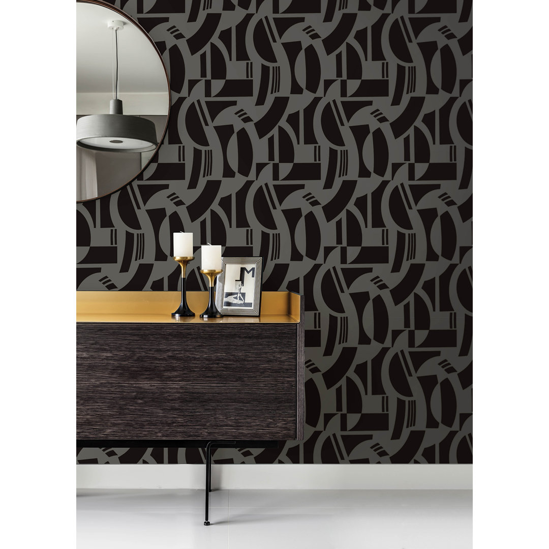 Carter Geometric Flock Wallpaper Scott Living Home 