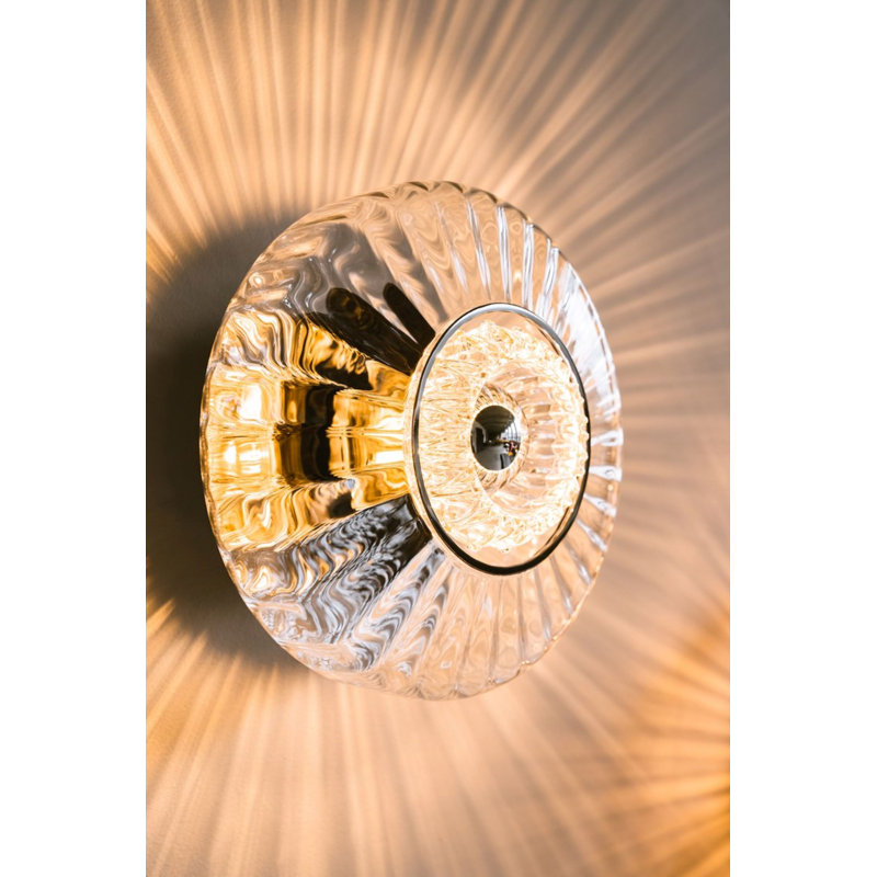 New Wave 1 - Light Flush Mounted Sconce, 10" H x 10'' W x 7'' D, Clear, Yes