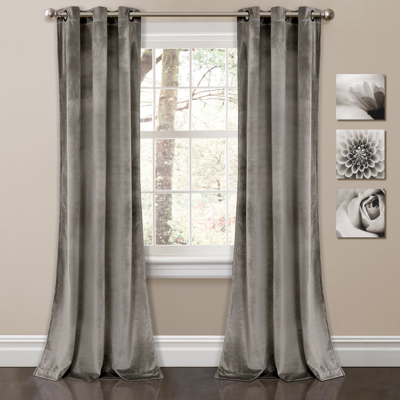 Paire de rideaux isolants Prima Velvet, l 38 po x L 84 po, gris