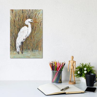 White Egret II 1 Piece Wrapped Canvas Wall Art