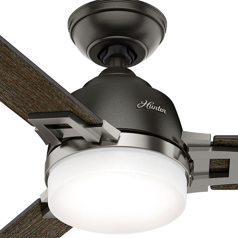 48'' Brushed Nickel 3-Blade Ceiling Fan with LED Light and Remote