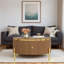 Table basse moderne avec 2 grands tiroirs et pieds dorés Modern
