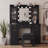 Durnan Vanity & Stool ,LED Lights And Power Outlet, Bedroom Makeup Vanity Table With 2 Glass Storage Cabinet And 7 Drawers-1264820923