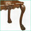 Table basse en chêne cerisier avec finition brossée à la main rétro - charme rustique Pieds à griffes stables pour le salon-121049496