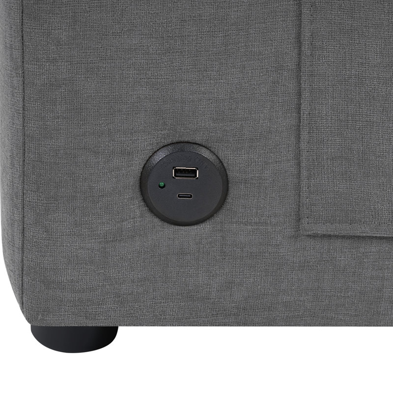 Canapé modulaire moderne en L de 84,6 po, Gris