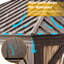 Pavillon de jardin double en acier galvanisé à toit rigide 12 pi x 16 pi avec cadre permanent en aluminium avec filet et rideau-129948135