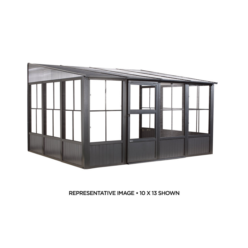 Charleston Wall Solarium 10 Ft. W x 10 Ft. D Metal Patio Gazebo