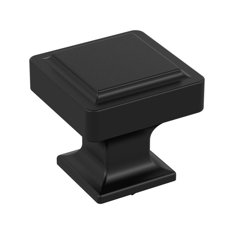 Eleva 1-3/16 inch (30mm) Length Cabinet Knob, Matte Black, 10