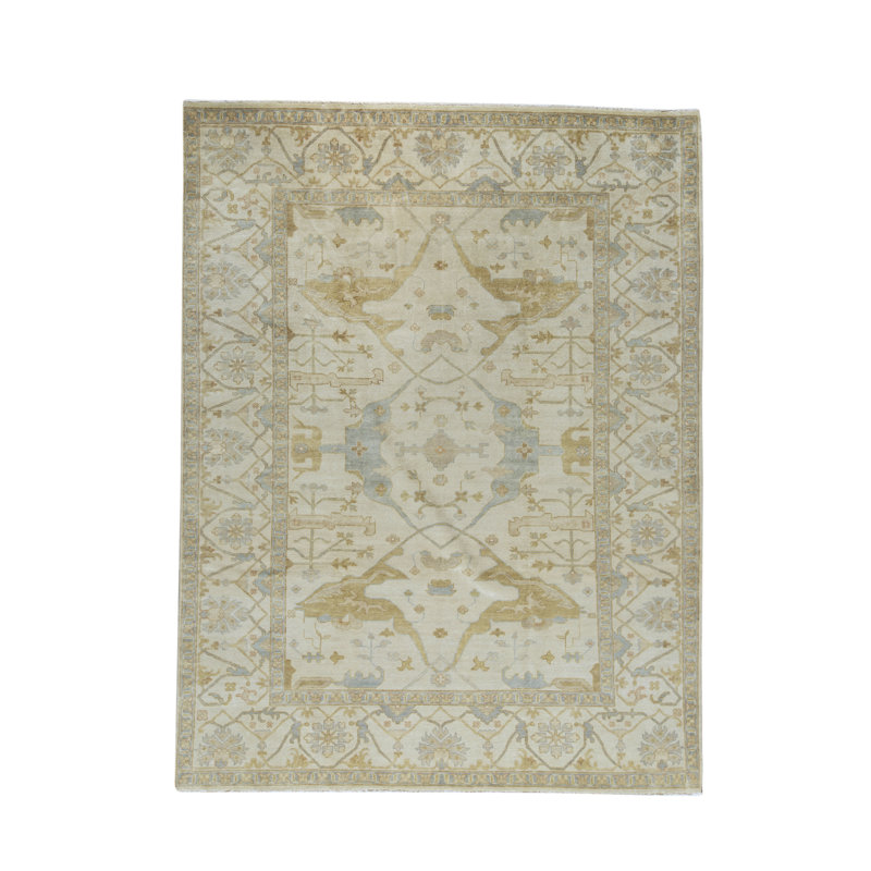 Tapis ivoire noué à la main de haute qualité