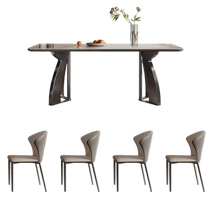 Ensemble de table de salle à manger simple européen moderne, H 29,5 po x L 63 po x l 33,4 po