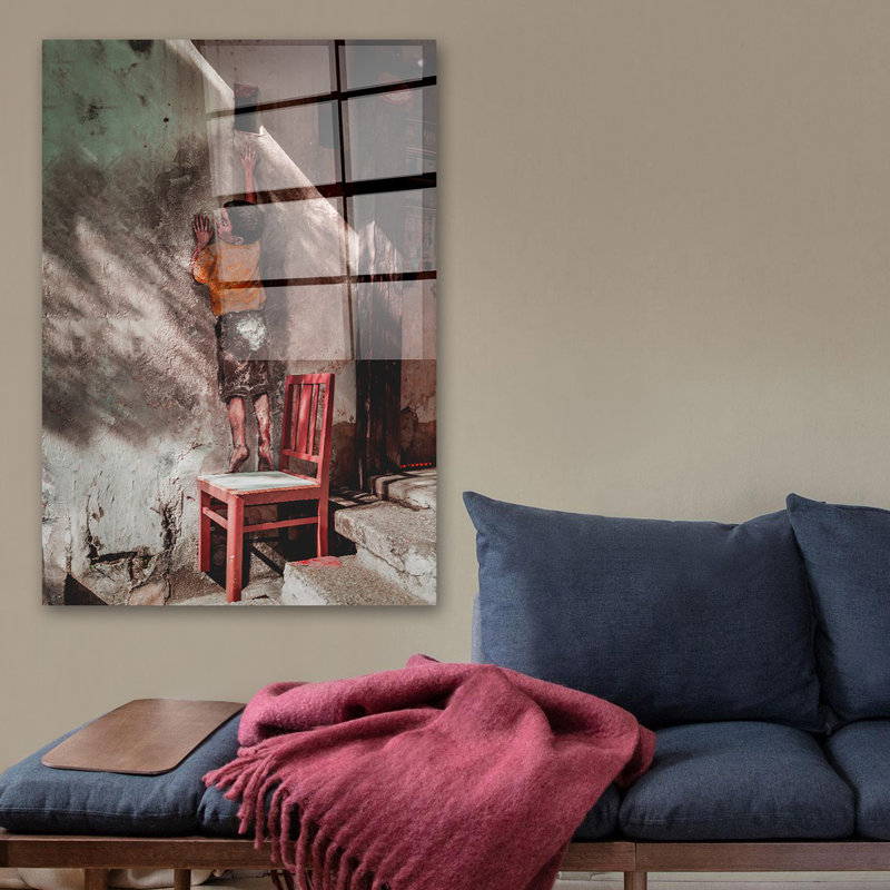Stunning Banksy Tempered Glass Painting, 27.6 x 39.4 inches | 100% Tempered Glass, Thickness: 0.16 inches | Elegant Wall Art for Home Decor | Unique Contemporary Design, Perfect for Living Room & Office Spaces