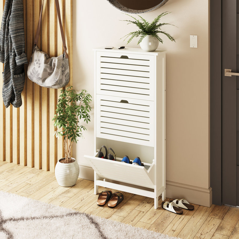 Sheringham 6 Pair Flip Down Shoe Storage, White