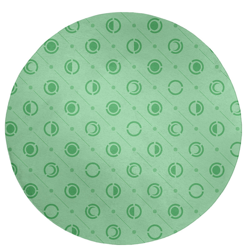 Chenille Geometric Indoor Rug, Round 5'