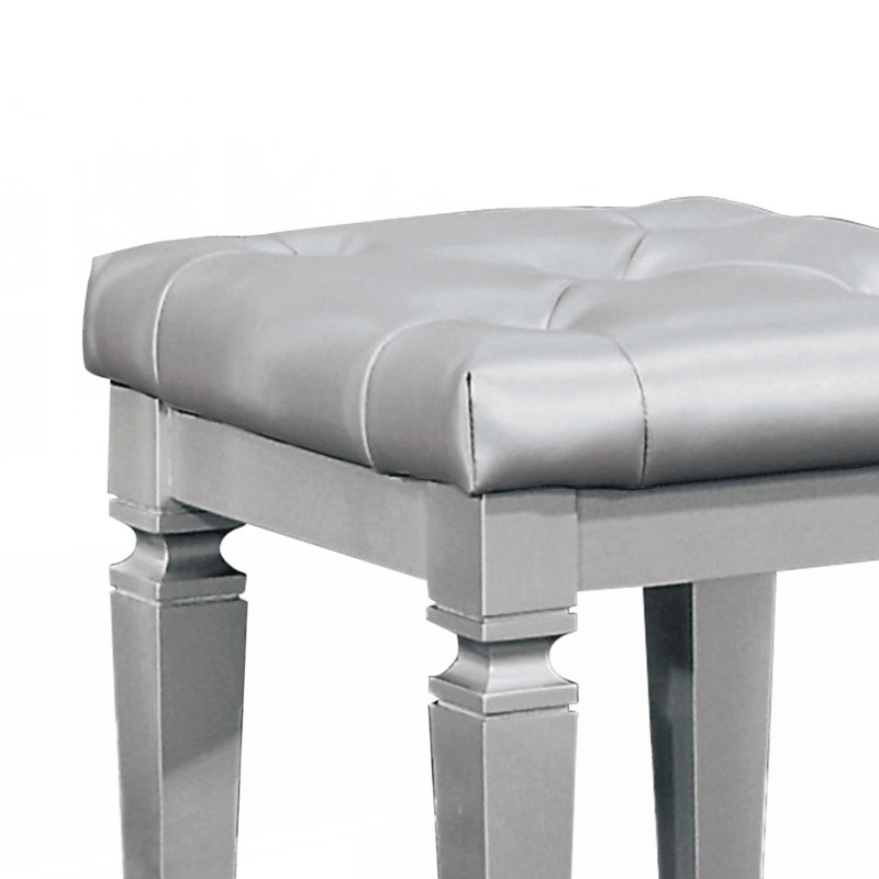 Tabouret de coiffeuse 1 pièce Modern Glam Luxury, Argent argent