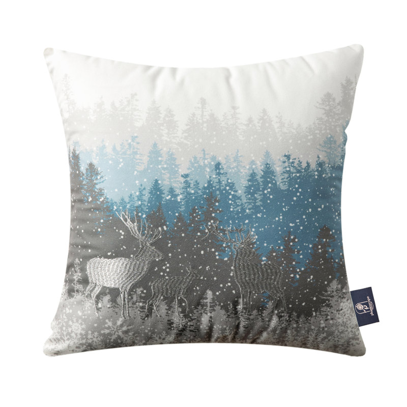 Merry Christmas Embroidered Velvet Throw Pillow Covers, Set of 4
