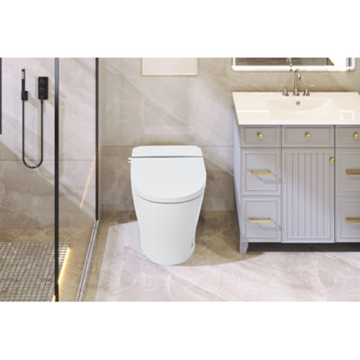 Smart Bidet Combo Dual-Flush Toilet with Self-Cleaning Nozzle
