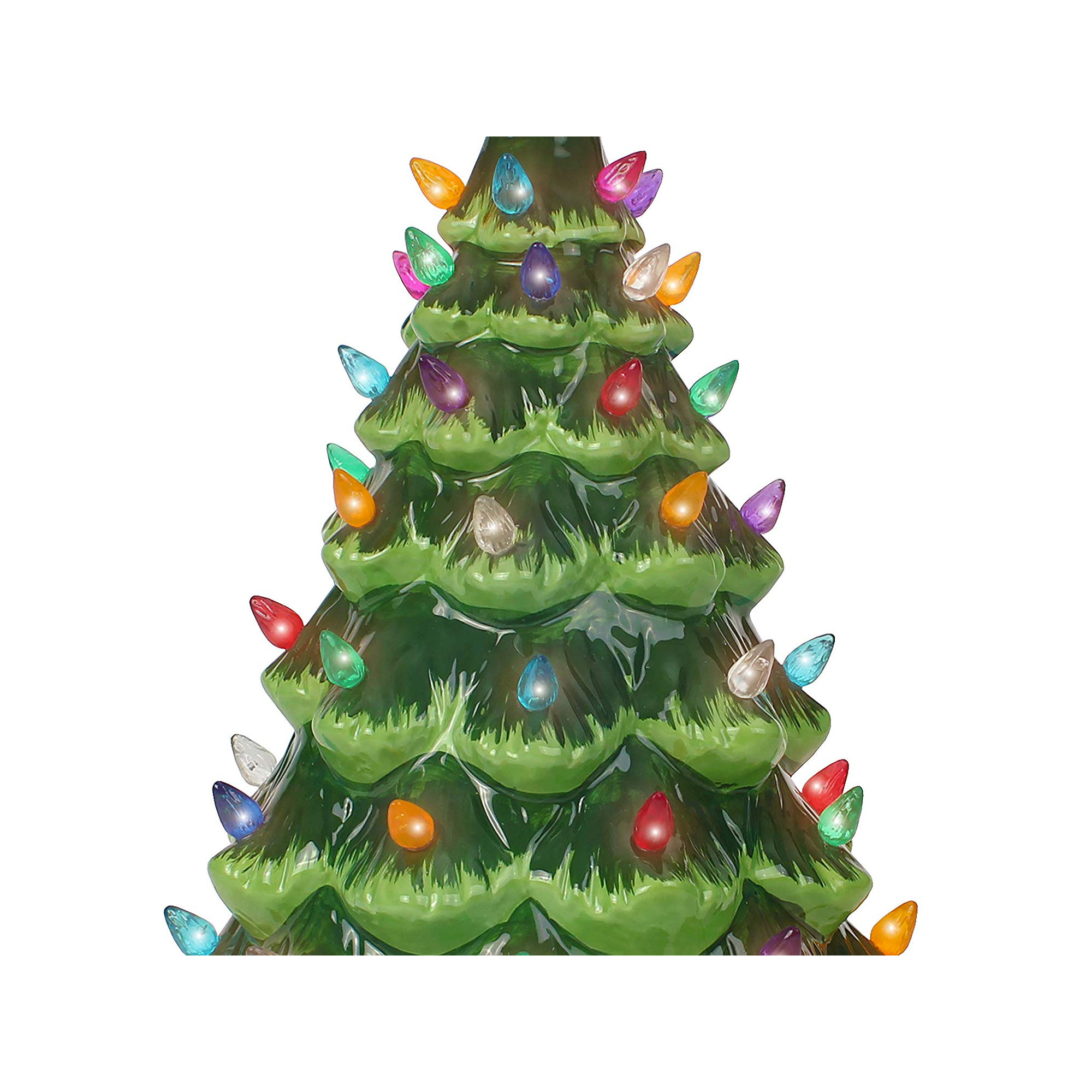 Ceramic Christmas Tree That Lights Up-Inspired Vintage Christmas Tree-Indoor Christmas Decorations, 15.5" H x 9" W x 9" D
