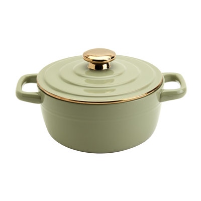Denmark Tools for Cooks 2-Quart Stoneware Casserole Pan Baking Dish with Lid,