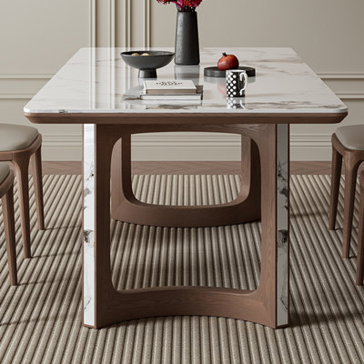Modern simple light luxury dining table and chairs