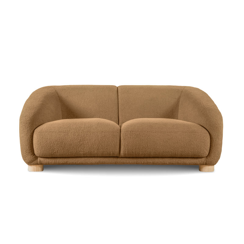 Celal Modern Loveseat, Brown, 29" H x 67.5" W x 38" D