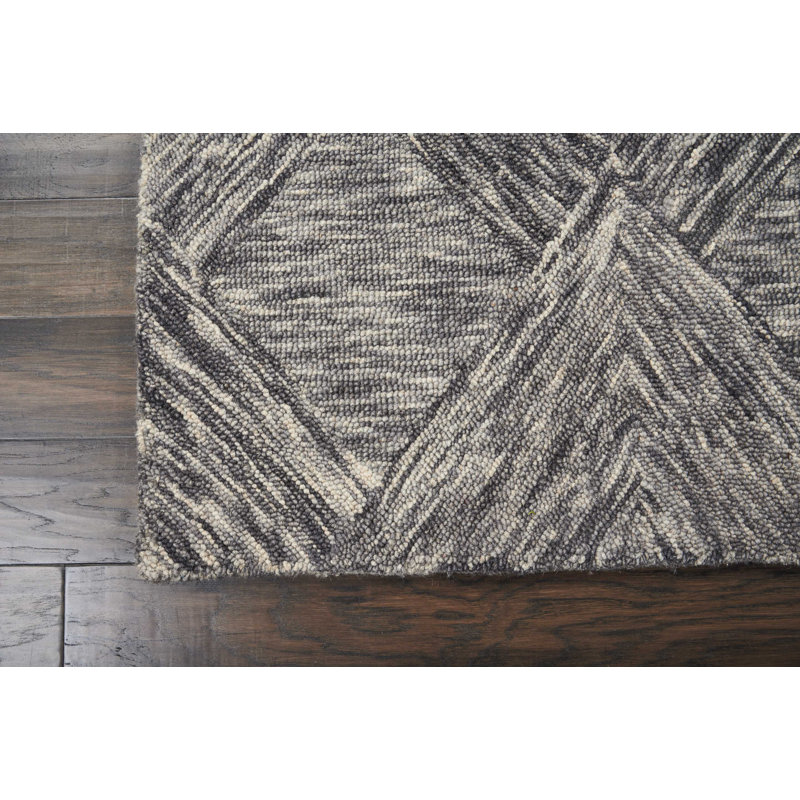 Tapis en laine touffeté à la main Divernon, Rectangle 8 pi x 10 pi 6 po
