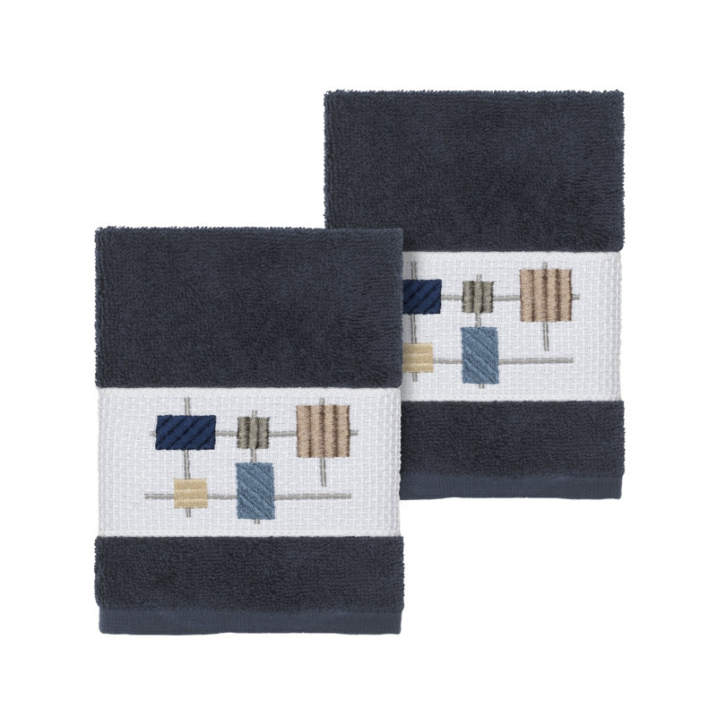 Khloe Turkish Cotton Washcloth, Midnight Blue