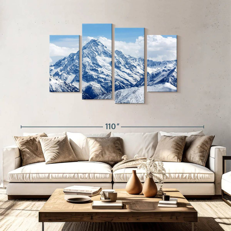 Caucasus Snowy Mountains, H 48 po x l 75 po